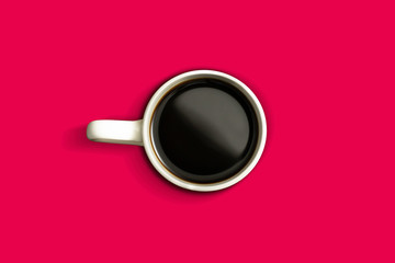 Cup of Coffee on Red Background