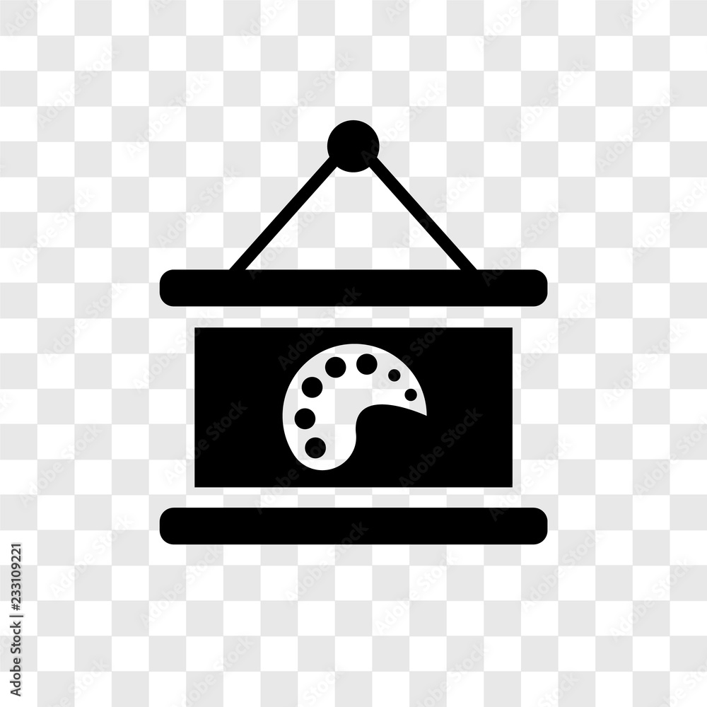Poster canvas vector icon isolated on transparent background, canvas transparency logo design