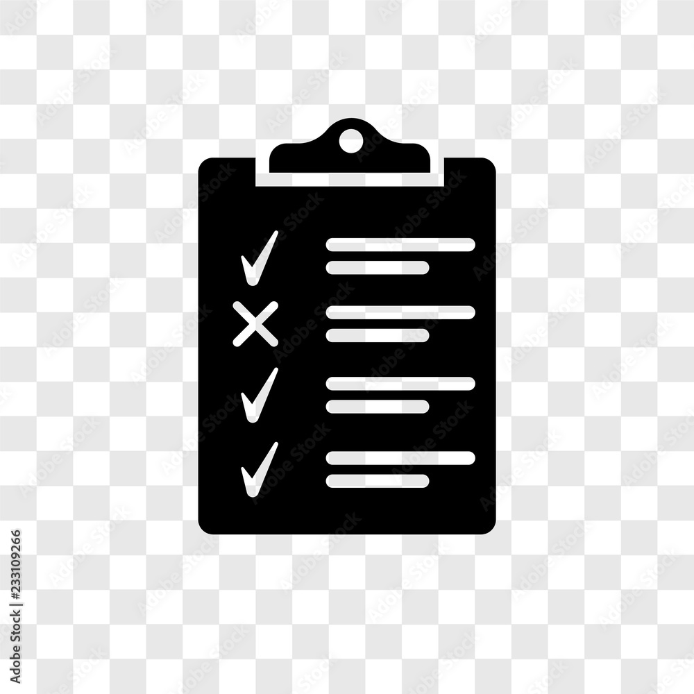 Poster clipboard vector icon isolated on transparent background, clipboard transparency logo design