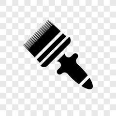 Paint brush vector icon isolated on transparent background, Paint brush transparency logo design