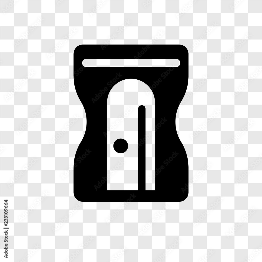 Poster sharpener vector icon isolated on transparent background, sharpener transparency logo design