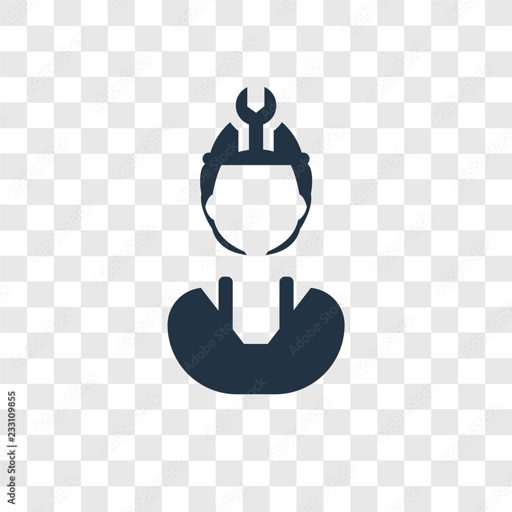 Aufkleber engineer vector icon isolated on transparent background, engineer transparency logo design