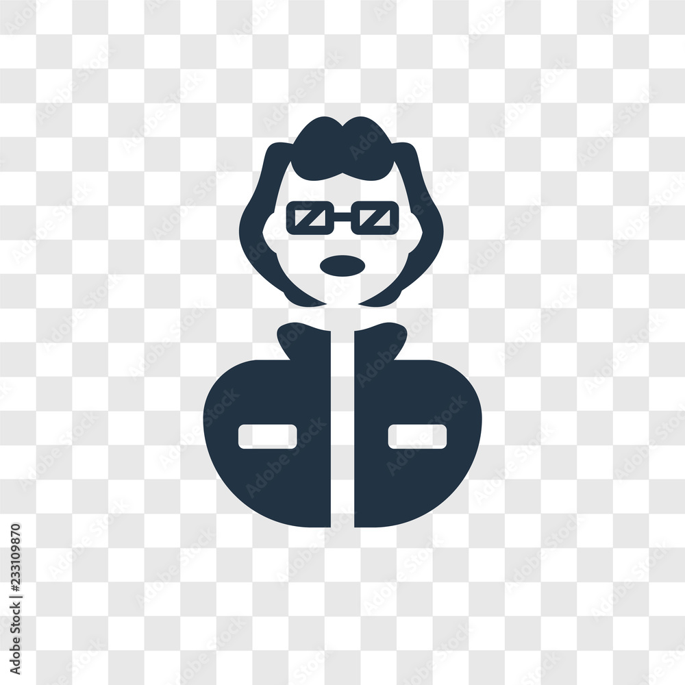 Poster geek vector icon isolated on transparent background, geek transparency logo design