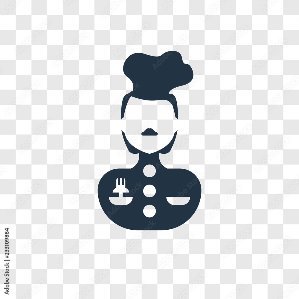Poster chef vector icon isolated on transparent background, chef transparency logo design