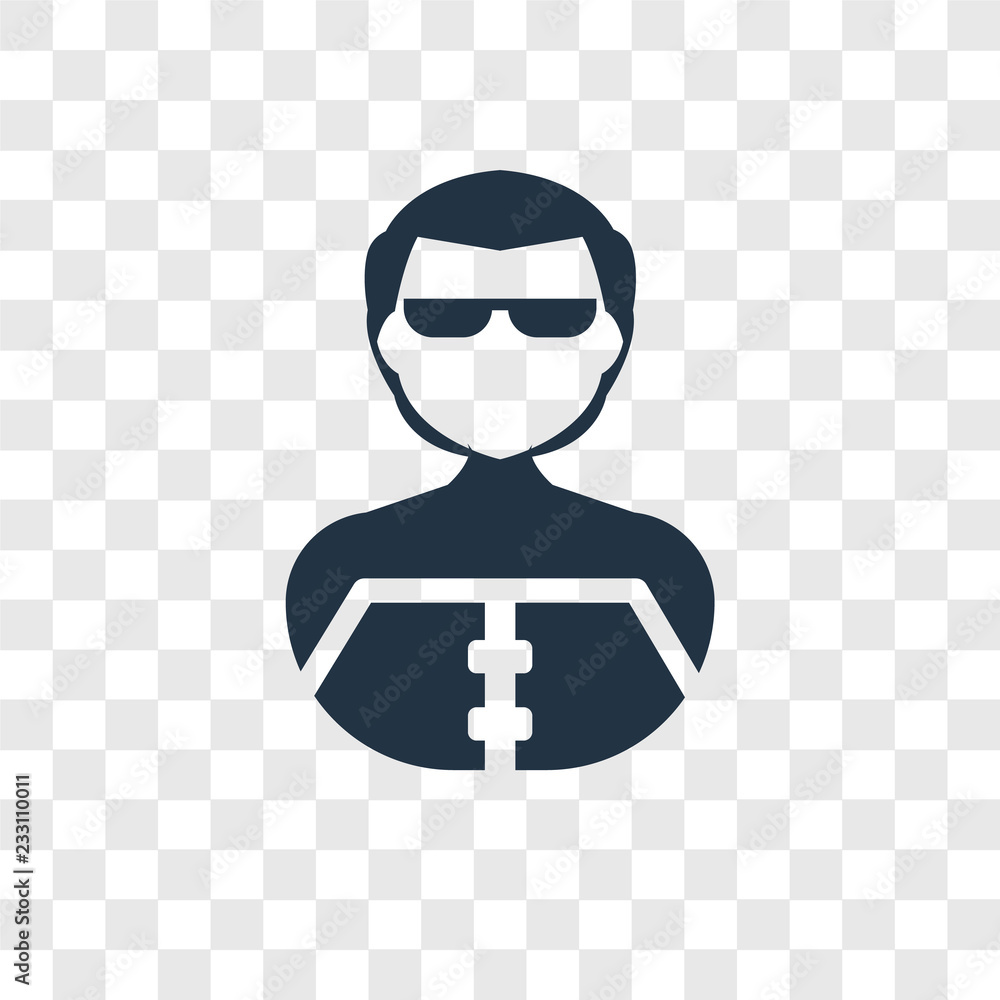 Poster secret service vector icon isolated on transparent background, secret service transparency logo desi