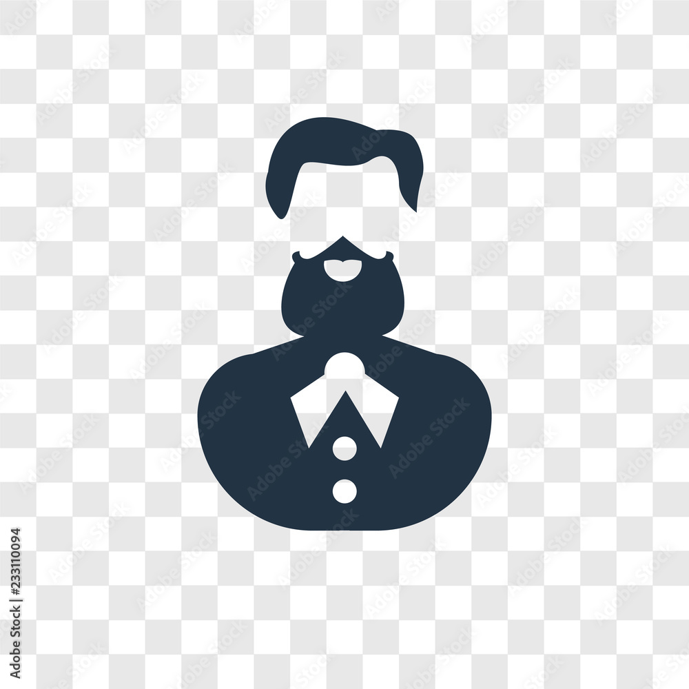 Poster man vector icon isolated on transparent background, man transparency logo design
