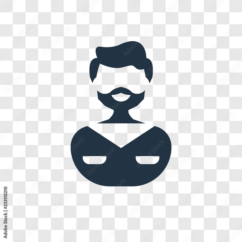 Poster man vector icon isolated on transparent background, man transparency logo design