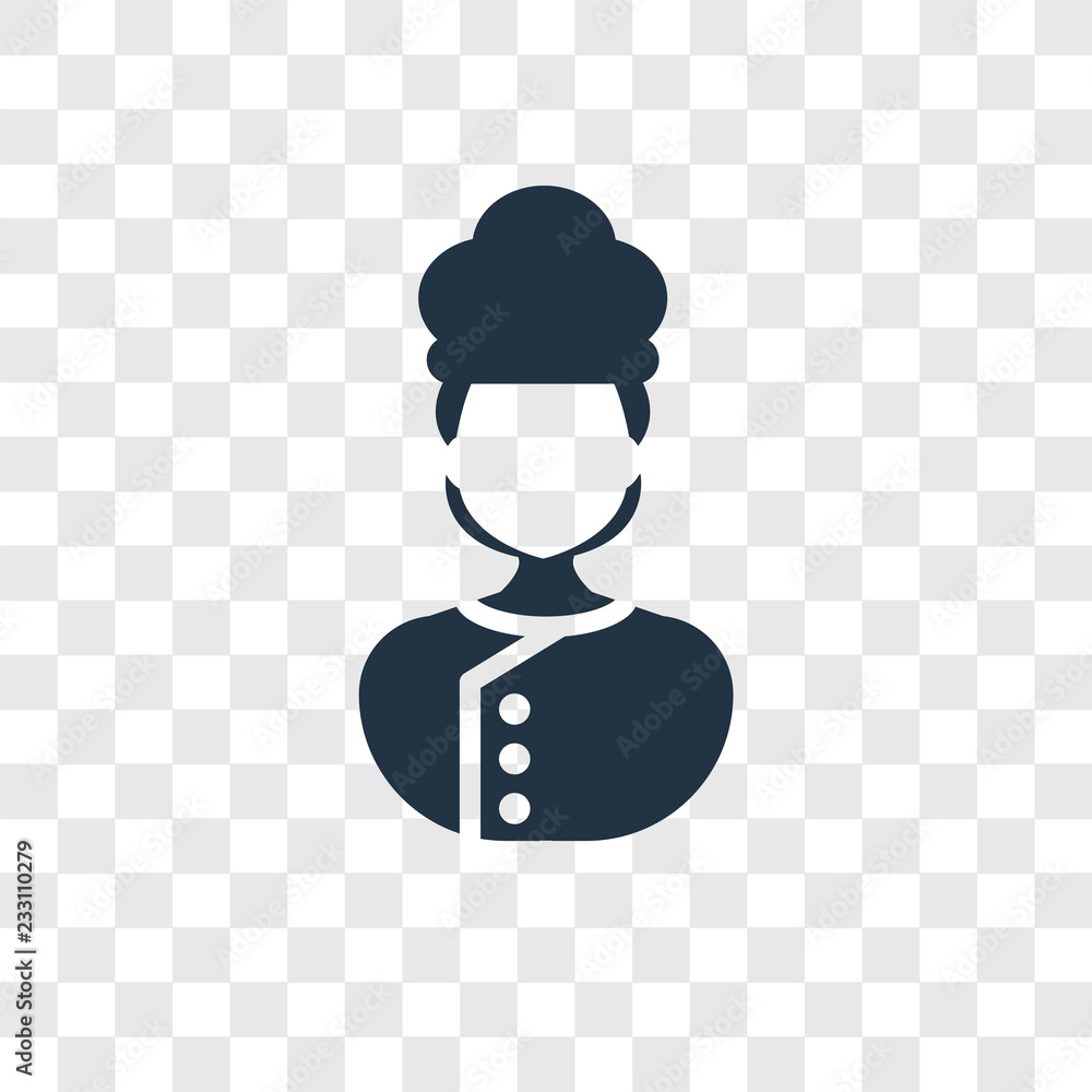 Poster chef vector icon isolated on transparent background, chef transparency logo design