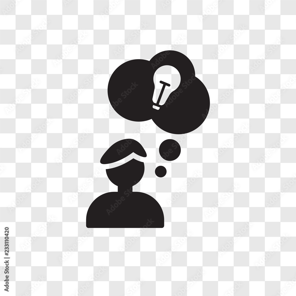 Poster having an idea vector icon isolated on transparent background, having an idea transparency logo desi