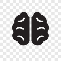 Human Brain vector icon isolated on transparent background, Human Brain transparency logo design