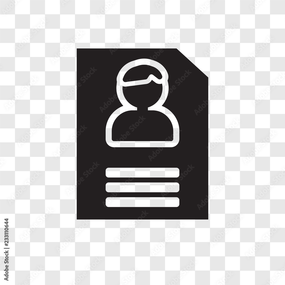 Poster application form vector icon isolated on transparent background, application form transparency logo 