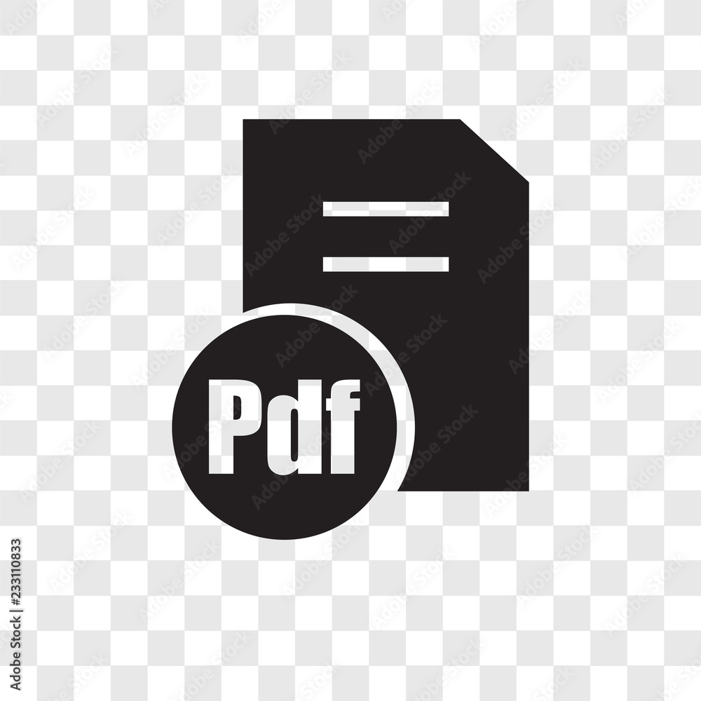 Poster pdf document vector icon isolated on transparent background, pdf document transparency logo design