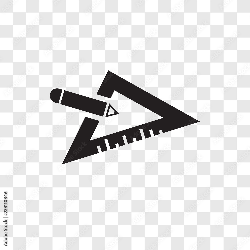 Poster set square vector icon isolated on transparent background, set square transparency logo design
