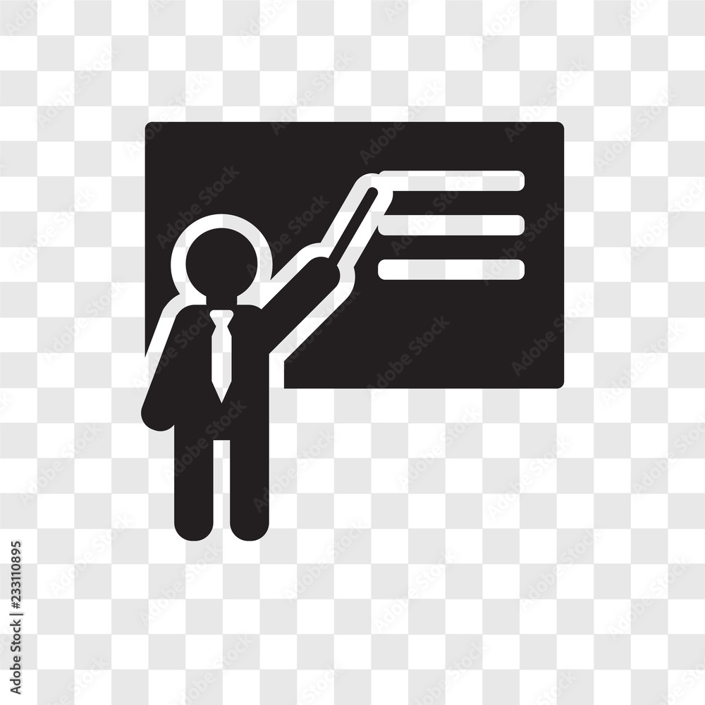 Poster teach vector icon isolated on transparent background, teach transparency logo design