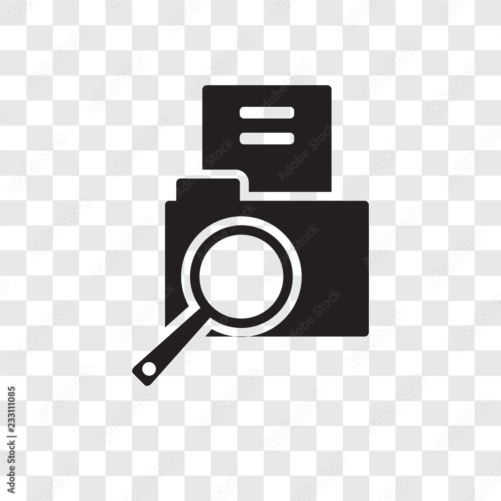 Poster searching files vector icon isolated on transparent background, searching files transparency logo de