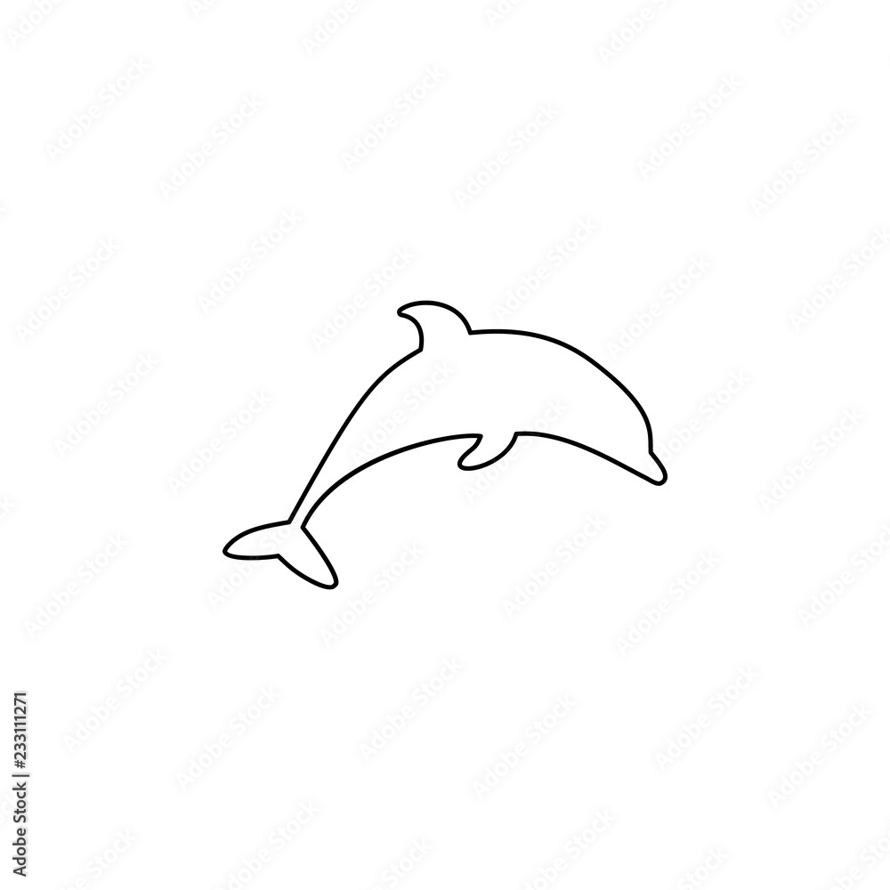Poster dolphin glyph icon. simple outline vector of summer set for ui and ux, website or mobile application