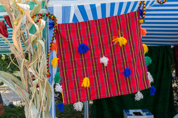 Autumn market in village