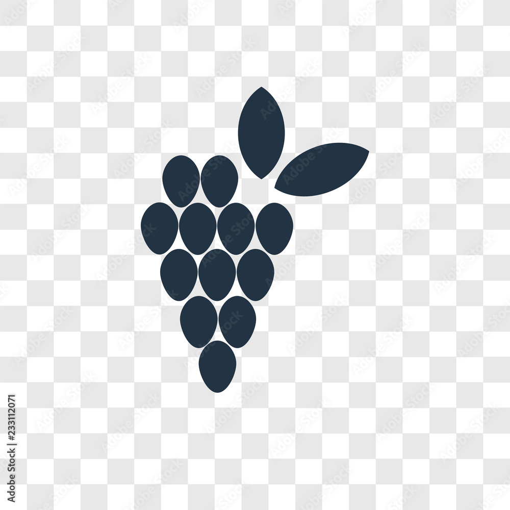 Poster grapes vector icon isolated on transparent background, grapes transparency logo design