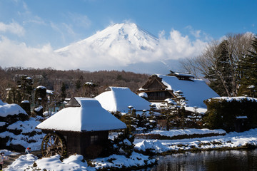 忍野の雪景色
