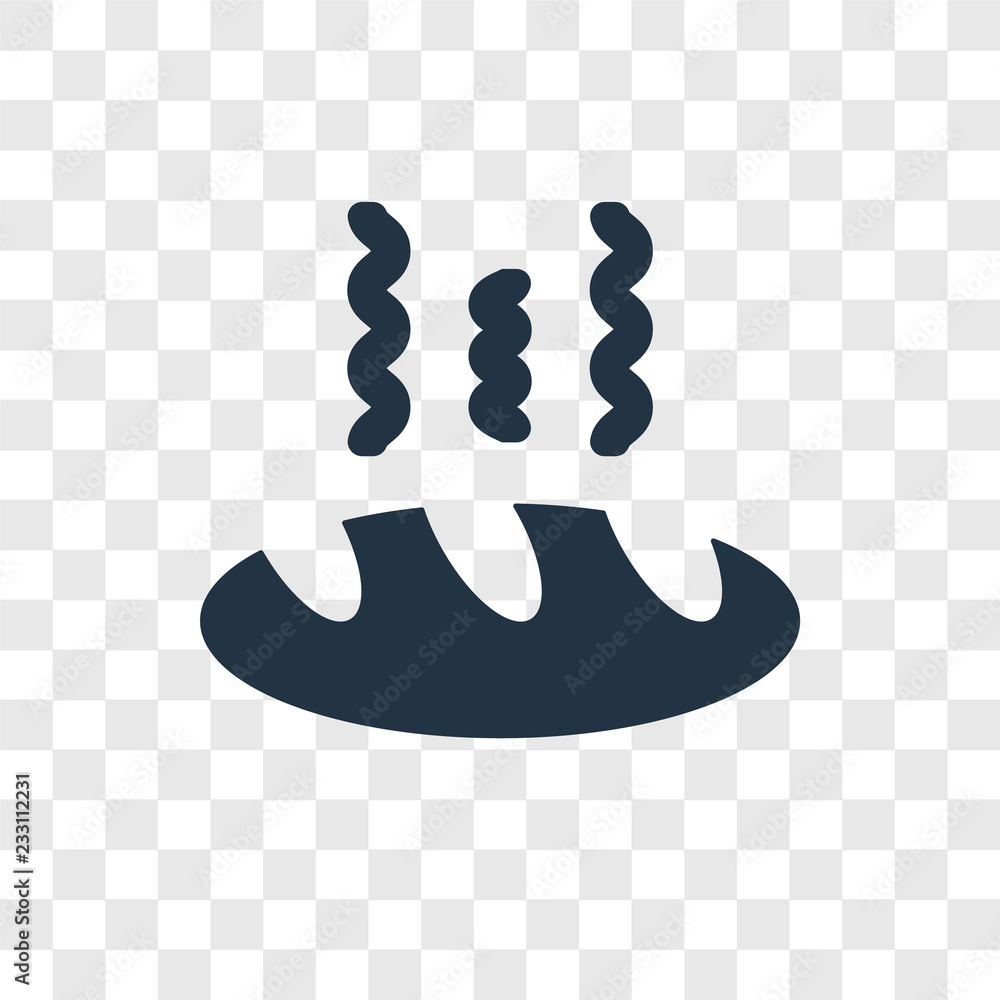Poster bread vector icon isolated on transparent background, bread transparency logo design