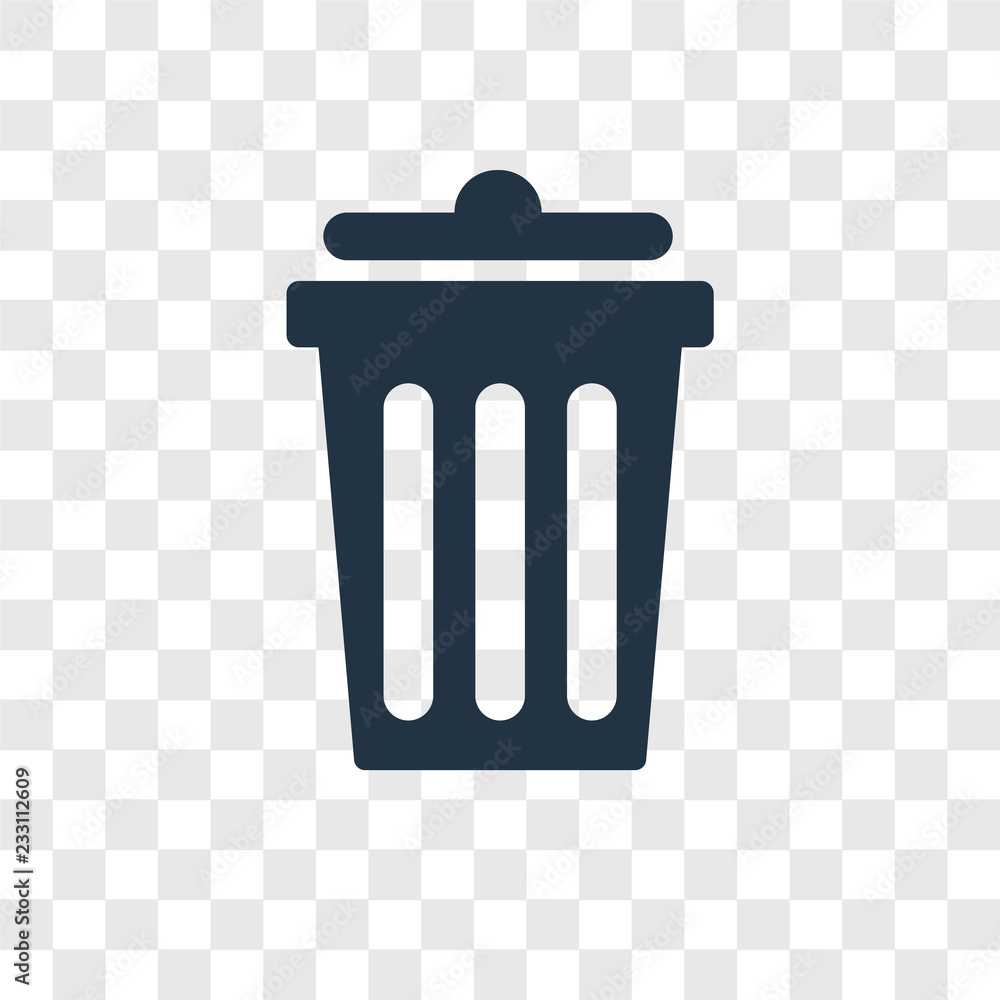 Poster trash vector icon isolated on transparent background, trash transparency logo design