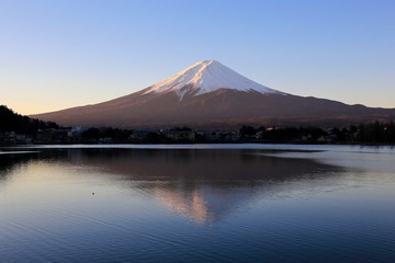 河口湖と富士山