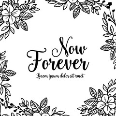 card with hand drawn flowers and hand lettering vector