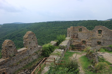 Fototapeta na wymiar Ruins of the medieval Somoska castle, Slovakia