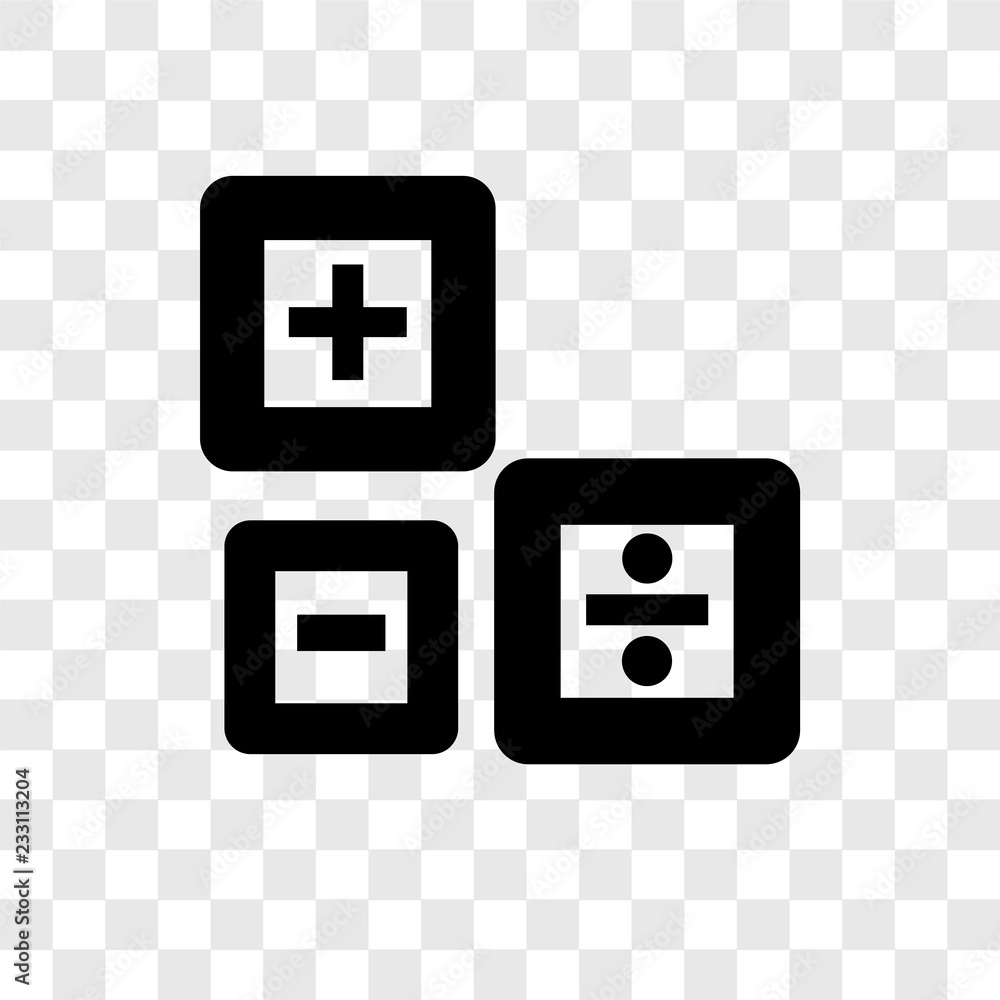 Poster maths vector icon isolated on transparent background, maths transparency logo design