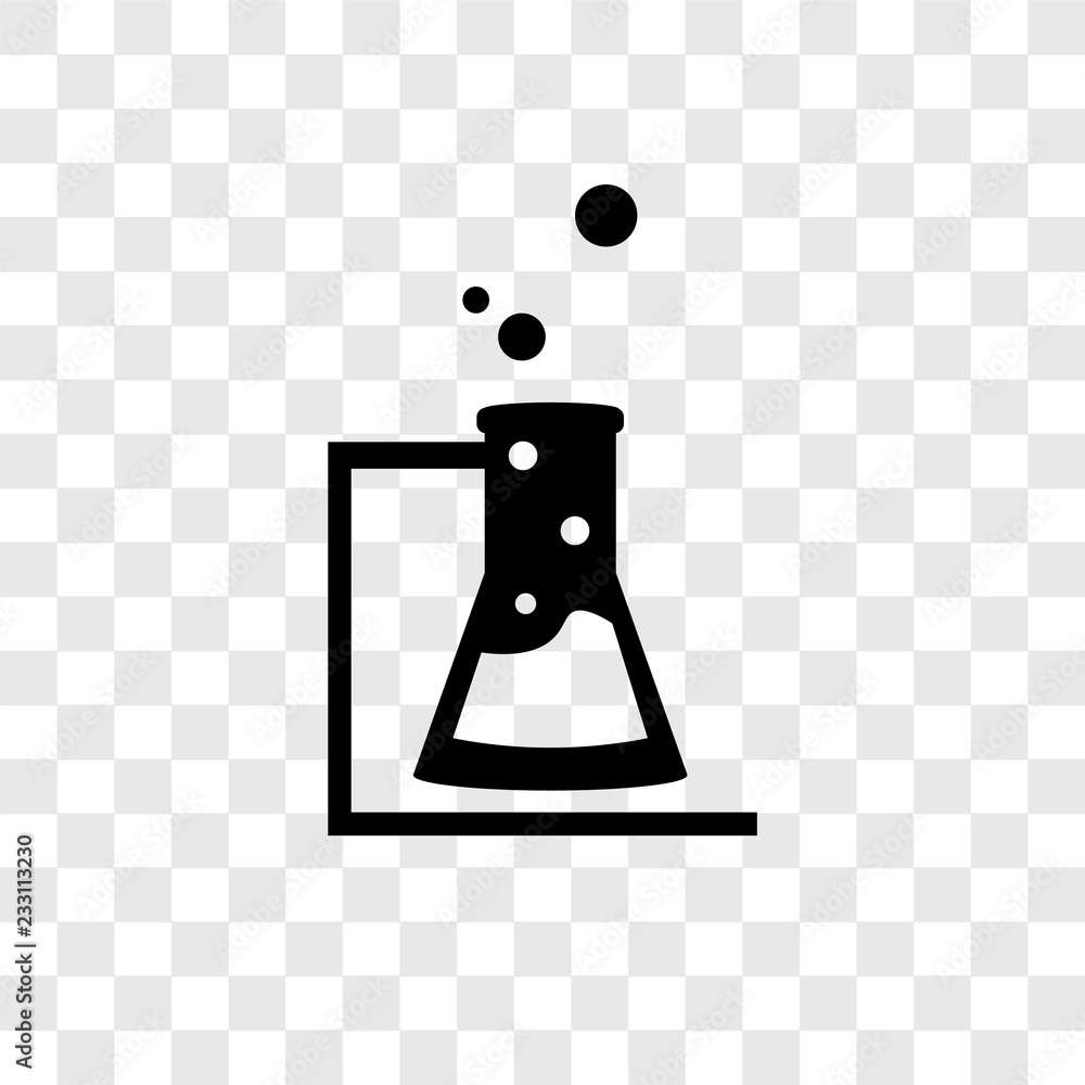 Poster flask vector icon isolated on transparent background, flask transparency logo design