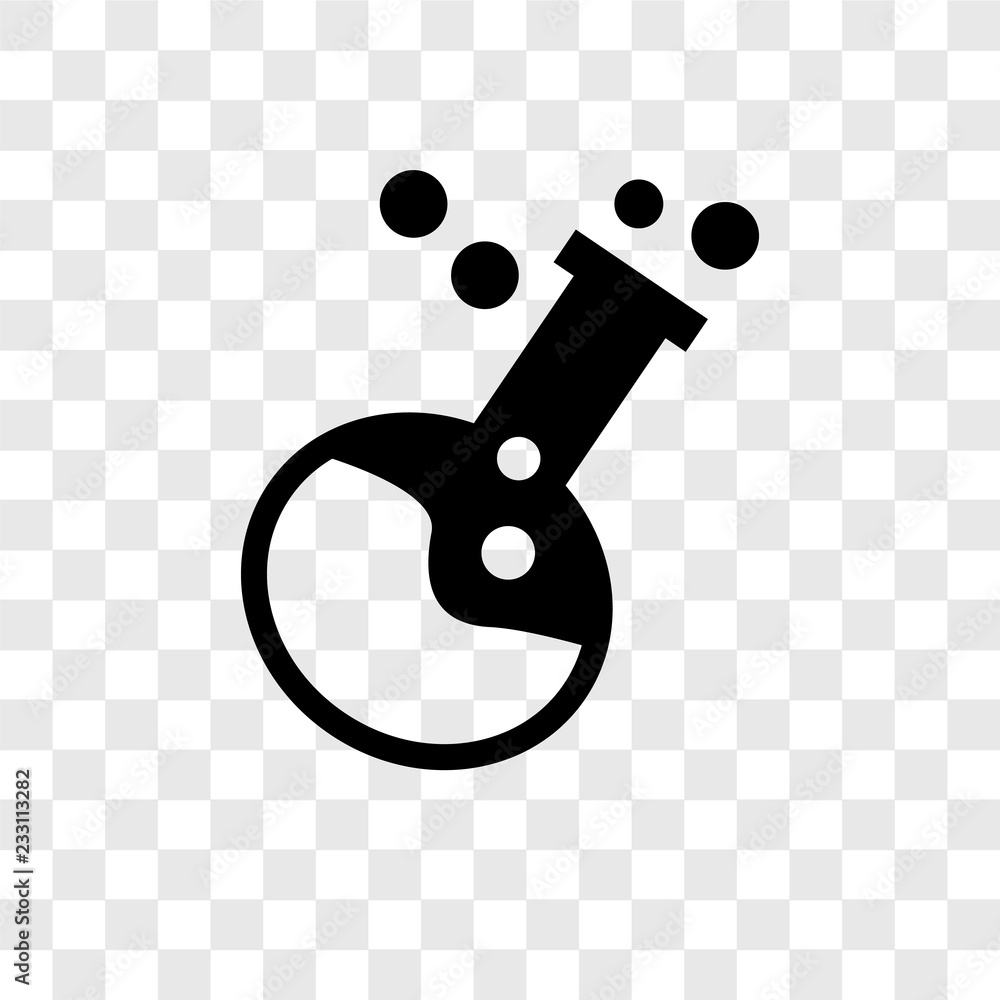 Poster flask vector icon isolated on transparent background, flask transparency logo design
