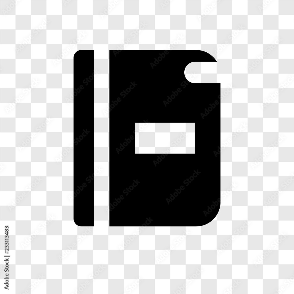 Poster notebook vector icon isolated on transparent background, notebook transparency logo design