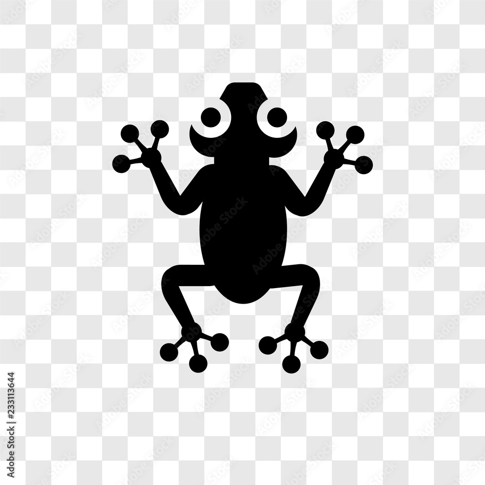 Poster frog vector icon isolated on transparent background, frog transparency logo design