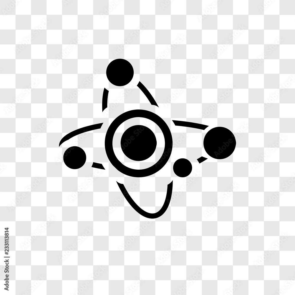 Poster solar system vector icon isolated on transparent background, solar system transparency logo design