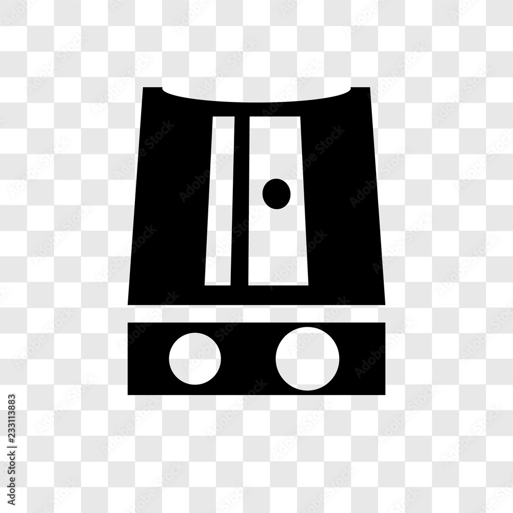 Poster sharpener vector icon isolated on transparent background, sharpener transparency logo design
