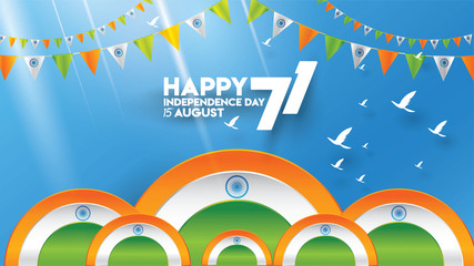indian independence day background banner design for cover or greeting
