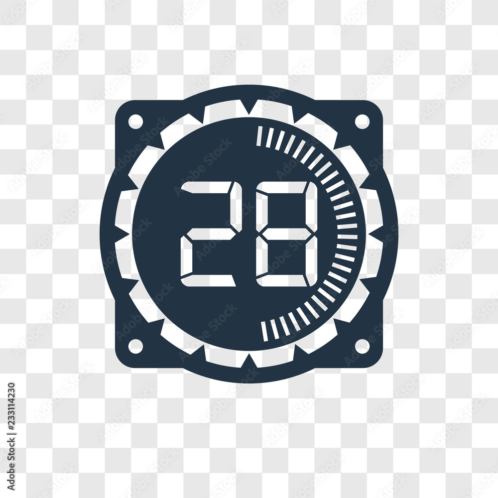 Poster time vector icon isolated on transparent background, time transparency logo design