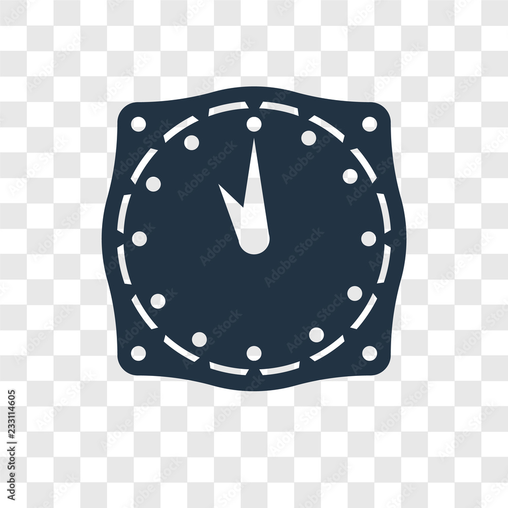 Poster time vector icon isolated on transparent background, time transparency logo design