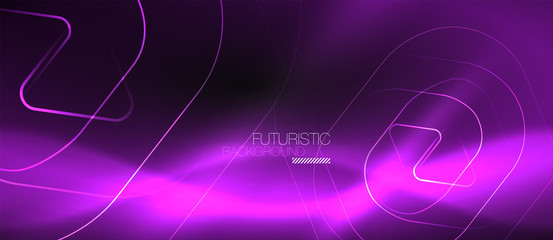 Dark black abstract background with neon colors and lines