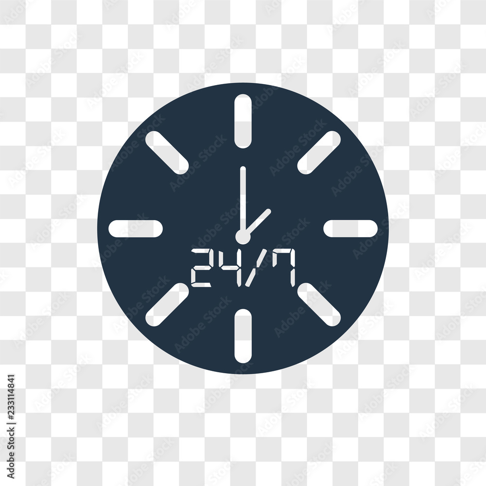 Poster time vector icon isolated on transparent background, time transparency logo design