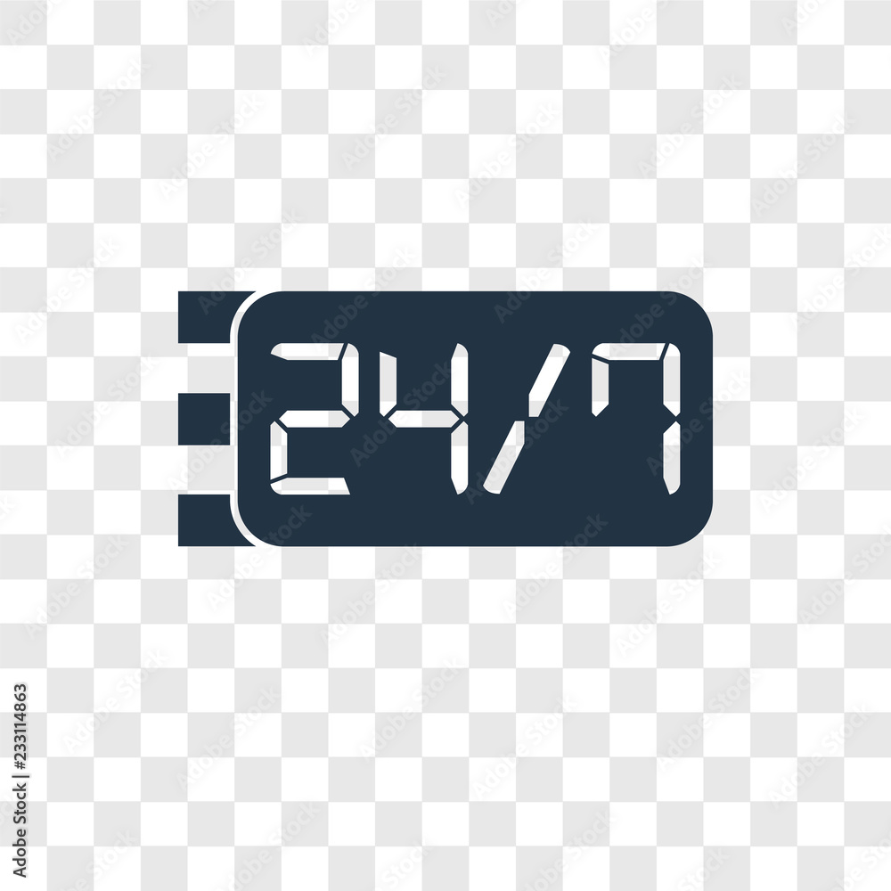 Poster time vector icon isolated on transparent background, time transparency logo design