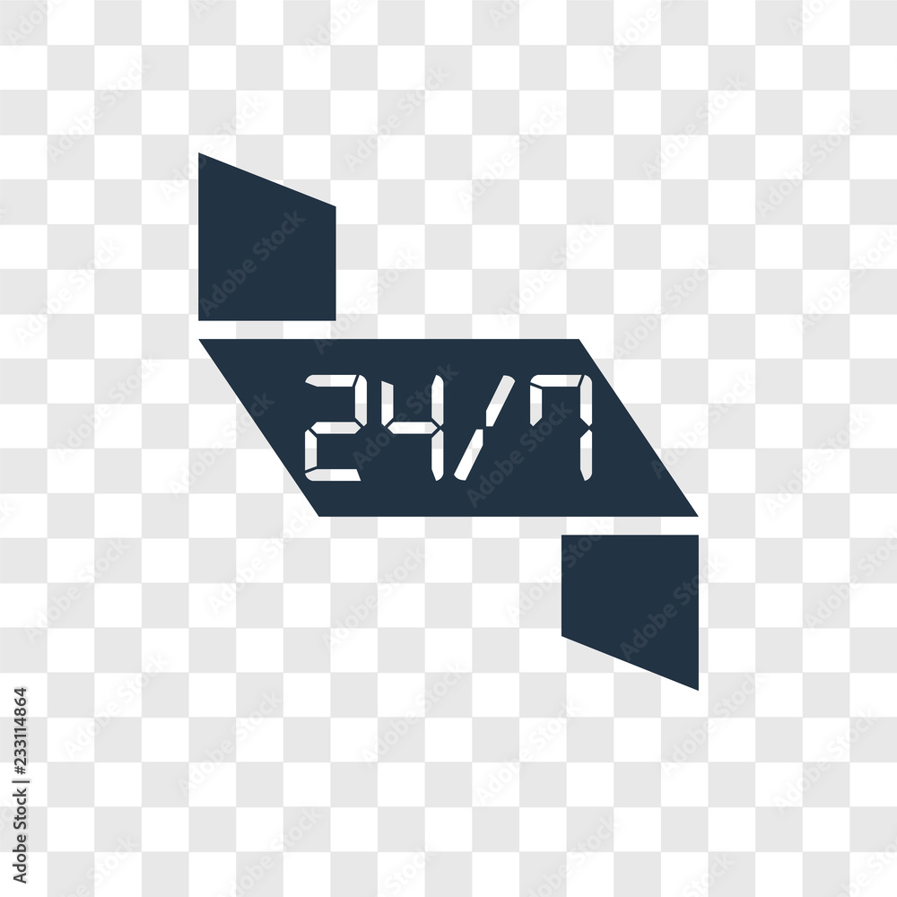 Poster time vector icon isolated on transparent background, time transparency logo design