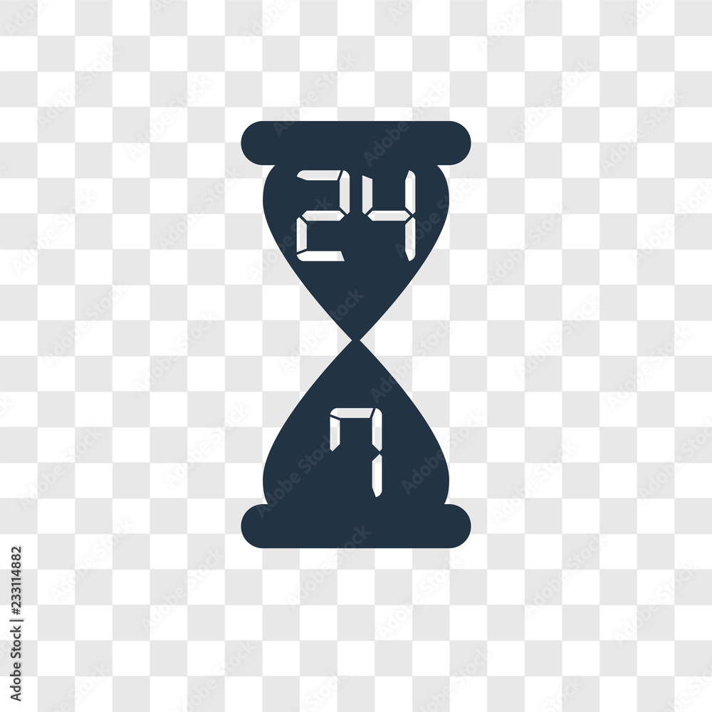 Poster time vector icon isolated on transparent background, time transparency logo design