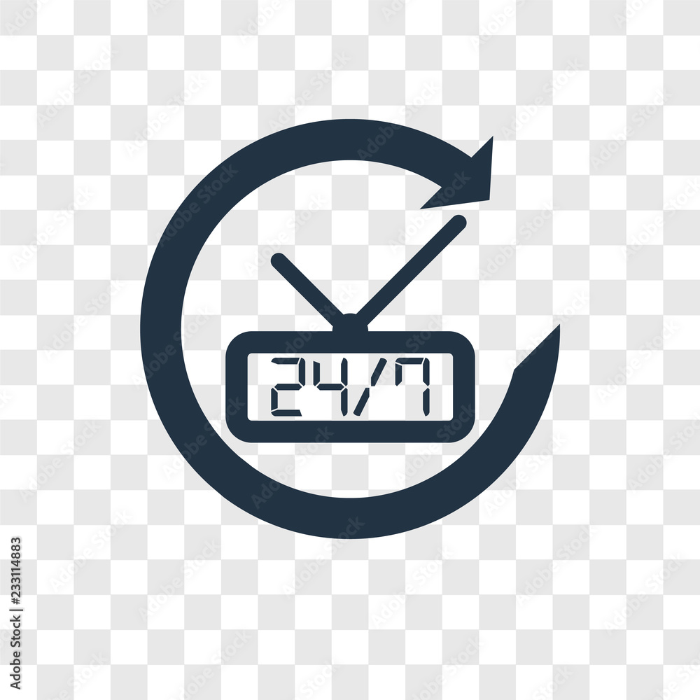 Poster time vector icon isolated on transparent background, time transparency logo design
