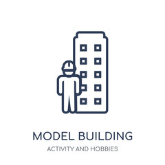 Model building icon. Model building linear symbol design from Activity and Hobbies collection.