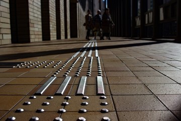 Tactile paving for the visually impaired in Osaka, Japan.