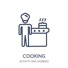 Cooking icon. Cooking linear symbol design from Activity and Hobbies collection.