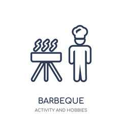 Barbeque icon. Barbeque linear symbol design from Activity and Hobbies collection.