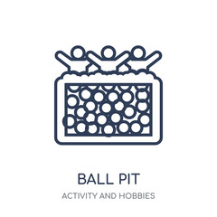 Ball pit icon. Ball pit linear symbol design from Activity and Hobbies collection.