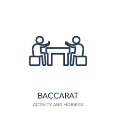 Baccarat icon. Baccarat linear symbol design from Activity and Hobbies collection.